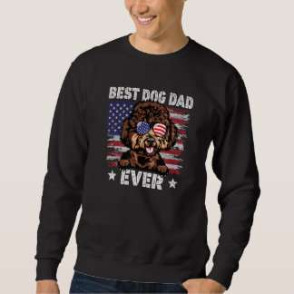 Mens Best Poodle Dad Ever American Flag Fathers Da Sweatshirt