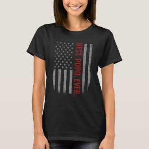 Mens Best Popo Ever Us American Flag For Father' T-Shirt