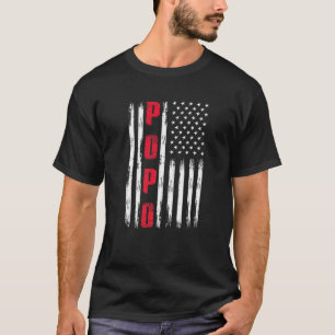 Mens Best Popo Ever Us Flag For Stepdad Fatheru201 T-Shirt