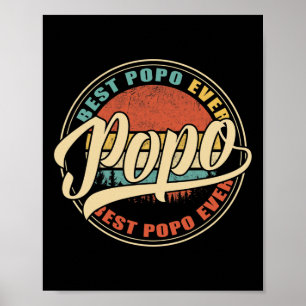 Mens Best Popo Ever Vintage Retro Funny Gifts Dad Poster