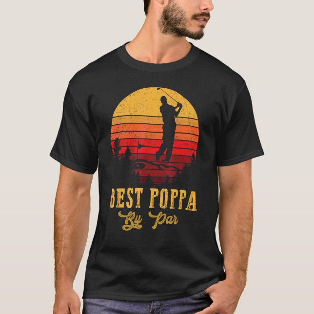Mens Best Poppa By Par Father's Day Golf Golfing 3 T-Shirt (Front)