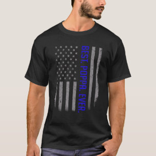 Mens Best Poppa Ever Us American Flag For Father T-Shirt