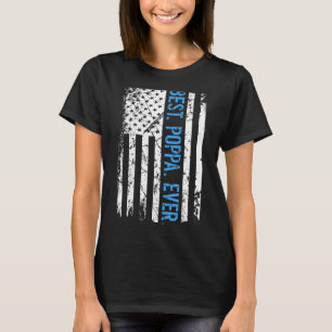 Mens Best Poppa Ever Us American Flag For Father' T-Shirt