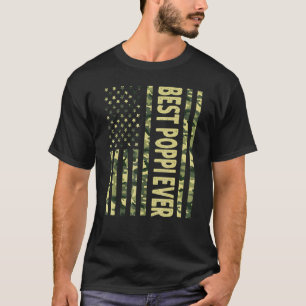 Mens Best Poppi Ever Us American Flag Grandpa Fa T-Shirt