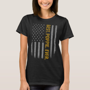 Mens Best Poppie Ever American Flag For Father's T-Shirt