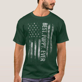 Mens Best Poppy Dad Ever Vintage American Flag Fat T-Shirt