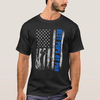 Mens Best Pops By Par Golf Golfer Golfing Fathers T-Shirt