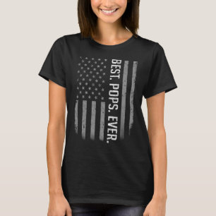 Mens Best Pops Ever Us American Flag For Father' T-Shirt