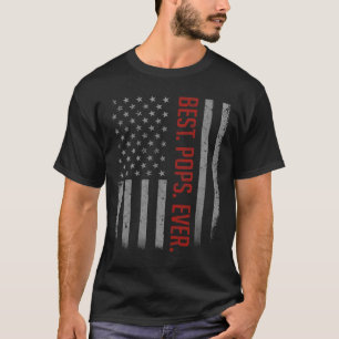 Mens Best Pops Ever US American Flag Shirt Gifts F