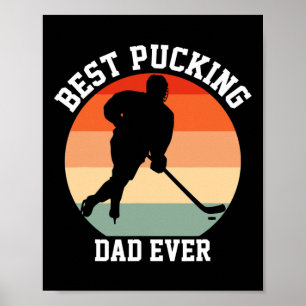 Mens Best Pucking Dad Ever Hockey Retro Hockey Pla Poster