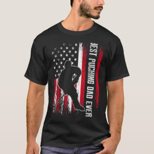 Mens Best Pucking Dad Ever Ice Hockey Player Goali T-Shirt