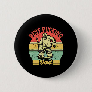 Mens Best Pucking Dad Hockey Retro Vintage Ice Hoc 6 Cm Round Badge