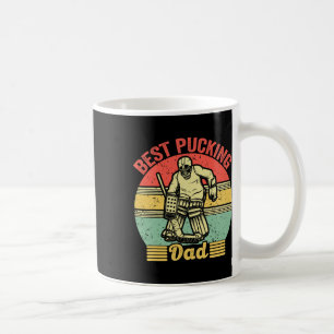 Mens Best Pucking Dad Hockey Retro Vintage Ice Hoc Coffee Mug