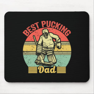 Mens Best Pucking Dad Hockey Retro Vintage Ice Hoc Mouse Pad