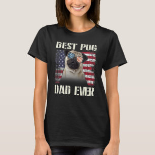 Mens Best Pug Love Sunglasses Dad Ever American Fl T-Shirt
