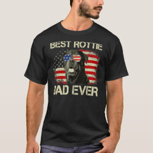 Mens Best Rottie Dad Ever  Rottweiler American Fla T-Shirt