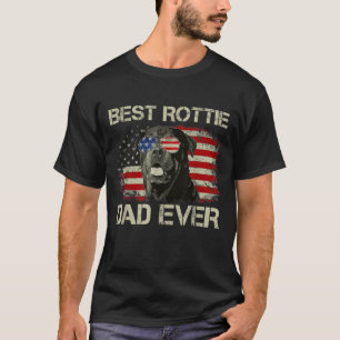 Mens Best Rottie Dad Ever Rottweiler American Flag T-Shirt