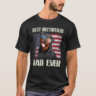 Mens Best Rottweiler  Dad Ever American Flag Dog D T-Shirt