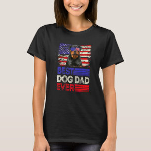 Mens Best Rottweiler Dad Ever American Flag Patrio T-Shirt