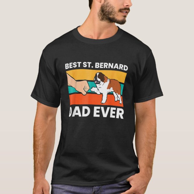 Mens Best Saint Bernard Dad Ever Fathers Day T-Shirt (Front)