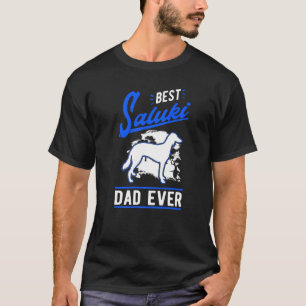 Mens Best Saluki Dad Ever Long haired Greyhound Da T-Shirt