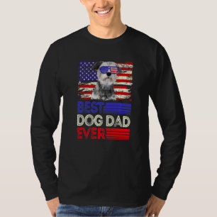 Mens Best Schnauzer Dad Ever American Flag Patriot T-Shirt