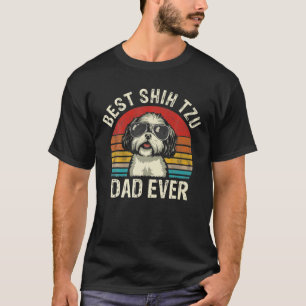 Mens Best Shih Tzu Dad Ever Father's Day Vintage S T-Shirt