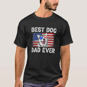 Mens Best Siberian Husky Dad Ever American Flag 4T T-Shirt