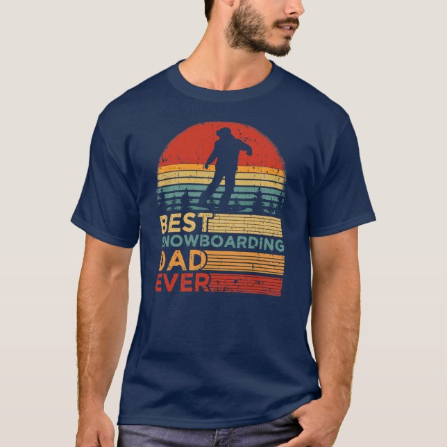 Mens Best Snowboarding Dad Ever Vintage T-Shirt (Front)