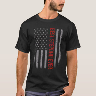 Mens Best Stepdad Ever American Flag For Father' T-Shirt