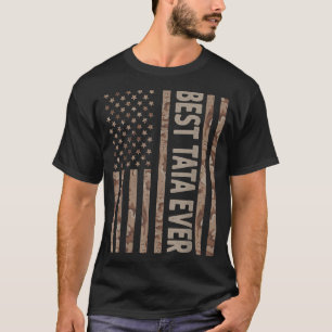 Mens Best Tata Ever Us American Flag Funny Grandpa T-Shirt