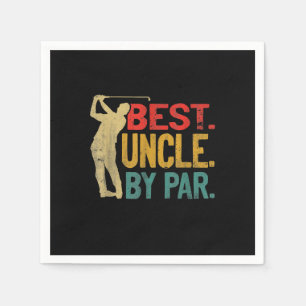Mens Best Uncle By Par Retro Fathers Day Gifts Napkin