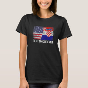 Mens Best Uncle Ever Croatia Flag Patriotic Dad Da T-Shirt