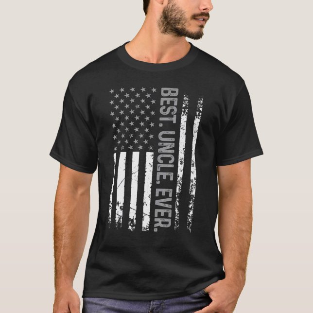 Mens Best Uncle Ever Father's Day American Patriot T-Shirt (Front)