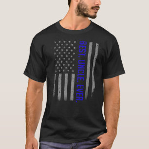 Mens Best Uncle Ever Us American Flag For Father T-Shirt
