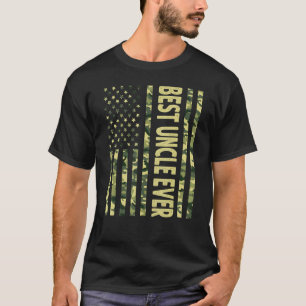 Mens Best Uncle Ever Us American Flag Grandpa Fa T-Shirt