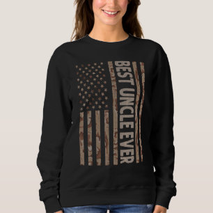 Mens Best Uncle Ever Us American Flag  Grandpa Fat Sweatshirt