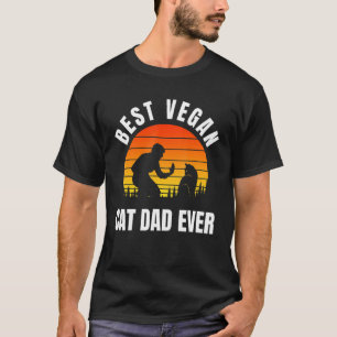 Mens Best Vegan Cat Dad Ever Mens Vintage Funny Ca T-Shirt