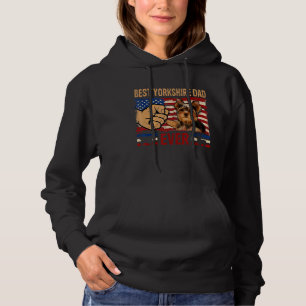 Mens Best Yorkshire Dad Ever American Flag Dog Ow Hoodie