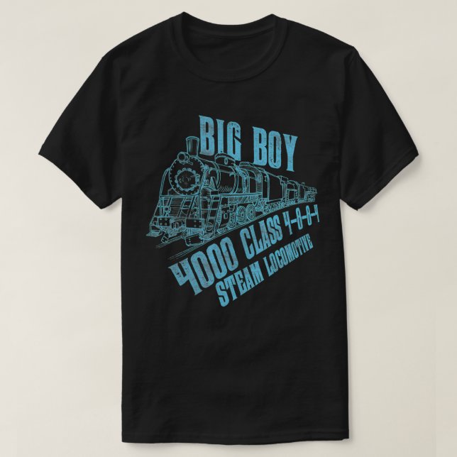 Mens Big Boy Class Steam Locomotive Lover Trains H T-Shirt (Design Front)