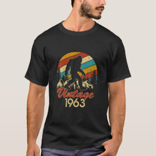 Mens Bigfoot Born In 1963 Birthday Vintage Sasquat T-Shirt