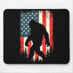 Mens bigfoot usa flag patriotic fourth of july mouse pad
