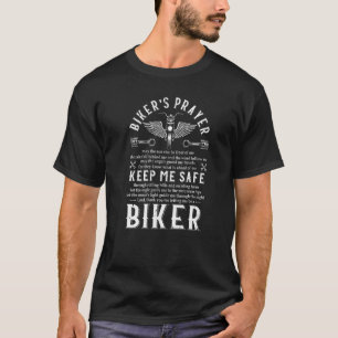 Mens Biker's Prayer Motorcycle Biker Motocross T-Shirt