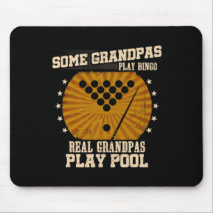 Mens Billiards Grandpa Shirt - Real Grandpas Play Mouse Pad