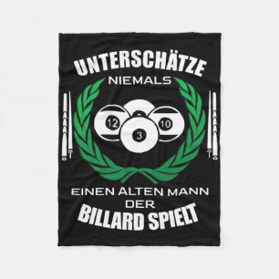 Mens Billiards - Underestimate Never An Old Man Fleece Blanket