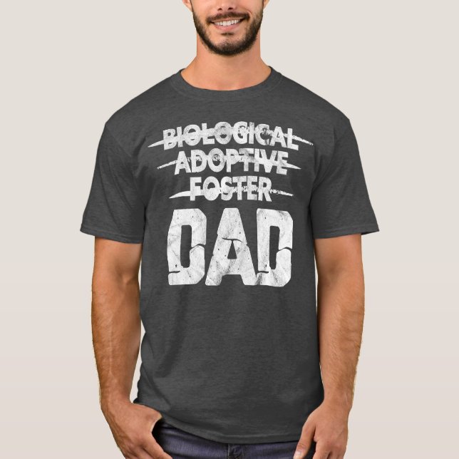 Mens Biological Adoptive Foster Dad Adoption Love T-Shirt (Front)