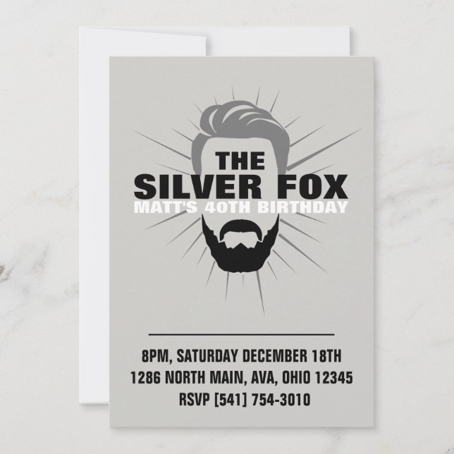 Men's birthday invitation (Front)