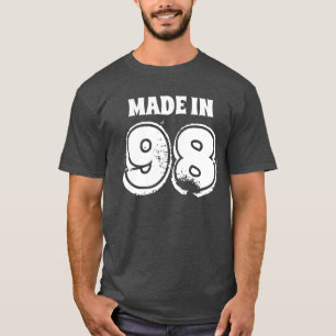 Mens Birthday Made in 98 Typography Dark Grey T-Shirt