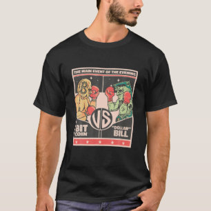 Mens Bitcoin Vs Dollar Boxing Fight Funny Vintage T-Shirt