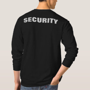 Mens Black And White Double Side Printed Security T-Shirt